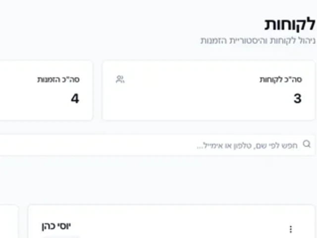Kitchen Optimizer: מערכת לניהול הזמנות אוכל וניהול מלאי
